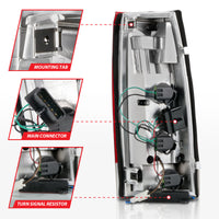 Thumbnail for ANZO 1999-2000 Cadillac Escalade LED Taillights Chrome Housing Red/Clear Lens Pair