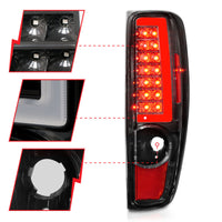 Thumbnail for ANZO 2004-2012 Chevrolet Colorado/ GMC Canyon LED Tail Lights w/ Light Bar Black Housing