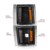 Thumbnail for ANZO 1994-1998 Chevrolet Blazer Corner Lights Black Housing Clear Lens w/ Amber Reflector