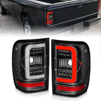 Thumbnail for ANZO 2001-2011 Ford  Ranger LED Tail Lights w/ Light Bar Black Housing Clear Lens
