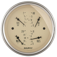 Thumbnail for AutoMeter Gauge Quad 3-3/8in. 0 Ohm(e) to 90 Ohm(f)Elec Antique Beige