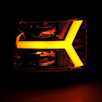 Thumbnail for AlphaRex 07-13 Chevy 1500 LUXX LED Proj Headlights Plank Design Chrome w/ Activ Light/Seq Signal/DRL
