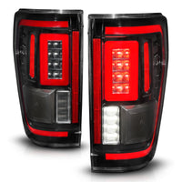 Thumbnail for ANZO 21-23 Ford F-150 LED Taillights Seq. Signal w/BLIS Cover - Black Housing