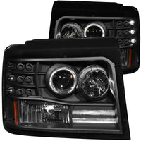 Thumbnail for ANZO 1992-1996 Ford F-150 Projector Headlights w/ Halo Black w/ Side Markers and Parking Lights