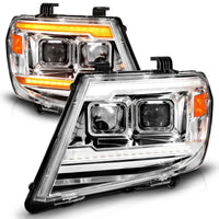 Thumbnail for ANZO 09-20 Nissan Frontier Chrome Projector Plank Style DRL w/ Switchback & Sequential LED DRL