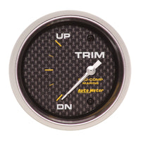 Thumbnail for Autometer Marine Carbon Fiber Gauge 2-5/8in Electric Trim Level Gauge 0OHM Down - 90OHM Up