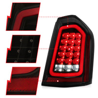 Thumbnail for ANZO 11-14 Chrysler 300 LED Taillights Black w/ Sequential