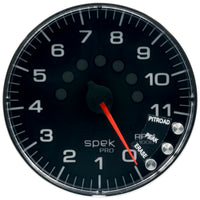 Thumbnail for Autometer Spek-Pro Gauge Tachometer 5in 11K Rpm W/Shift Light & Peak Mem Black/Chrome