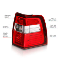 Thumbnail for ANZO 07-17 For Expedition LED Taillights w/ Light Bar Chrome Housing Red/Clear Lens