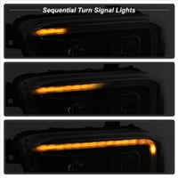 Thumbnail for xTune Toyota Tacoma 16-18 DRL Light Bar Projector Headlights - Black PRO-JH-TTA16-LBDRL-BK