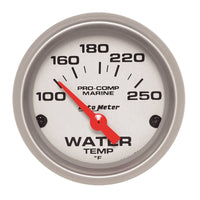 Thumbnail for Autometer Water Temp Gauge 2 1/6in 100-200 Degree F Electric Marine Silver