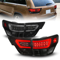 Thumbnail for ANZO 11-13 Jeep Grand Cherokee LED Taillights w/ Lightbar Black Housing/Smoke Lens 4pcs