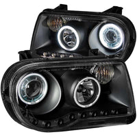 Thumbnail for ANZO 2005-2010 Chrysler 300C Projector Headlights w/ Halo Black (CCFL) G2