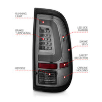 Thumbnail for ANZO 2008-2016 Ford F-250 LED Taillights Chrome Housing Smoke Lens (Pair)