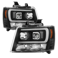 Thumbnail for Spyder 07-14 Chevy Suburban/1500/2500/Tahoe V2 Projector Headlights Blk PRO-YD-CSUB07V2-DRL-BK