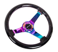 Thumbnail for NRG Reinforced Steering Wheel (350mm / 3in Deep) Minty Fresh Wood Grain w/Black 3-Spoke Center