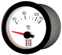 Thumbnail for Autometer Stack 52mm 60-150 Deg C M10 Male Electric Oil Temp Gauge - White