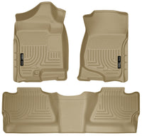 Thumbnail for Husky Liners 07-12 Chevy Silverado/GMC Sierra Crew Cab WeatherBeater Combo Tan Floor Liners