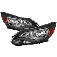 Thumbnail for xTune Ford Focus 2012-2014 Halogen Only OEM Style Headlights - Black HD-JH-FFOC12-AM-BK