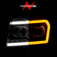 Thumbnail for ANZO 05-07 Jeep Grand Cherokee Projector Headlights - w/ Light Bar Switchback Chrome Housing