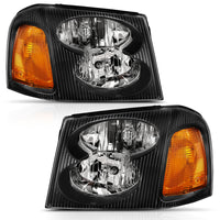 Thumbnail for ANZO 2002-2009 Gmc Envoy Crystal Headlight  Black Amber