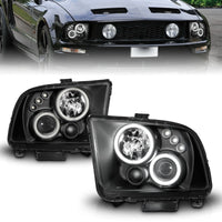 Thumbnail for ANZO 2005-2009 Ford Mustang Projector Headlights w/ Halo Black