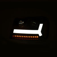 Thumbnail for ANZO 2006-2009 Chevrolet Trailblazer Projector Headlights w/ Plank Style Design Black w/ Amber