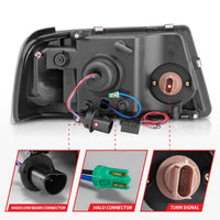 Thumbnail for ANZO 2001-2011 Ford Ranger Projector Headlights w/ Halo Black (CCFL) 1 pc