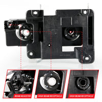 Thumbnail for ANZO 1999-2000 Cadillac Escalade Crystal Headlights Light Bar Black Housing (Pair)