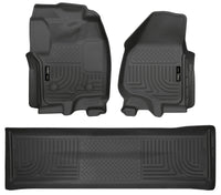 Thumbnail for Husky Liners 2012.5 Ford SD Crew Cab WeatherBeater Combo Black Floor Liners (w/o Manual Trans Case)