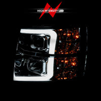 Thumbnail for ANZO 2007-2013 Chevy Silverado 1500 Projector Plank Style Chrome Amber