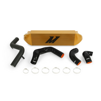 Thumbnail for Mishimoto 2013+ Ford Focus ST Gold Intercooler w/ Black Pipes
