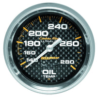 Thumbnail for Autometer Carbon Fiber 2-5/8in 140-280 Deg F Mechanical Oil Temp Gauge