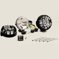 Thumbnail for KC HiLiTES Rally 400 4in. Round Halogen Light 55w Spread Beam (Pair Pack System) - Black