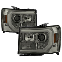 Thumbnail for Spyder GMC Sierra 1500/2500/3500 07-13 V2 Projector Headlights - Smoke PRO-YD-GS07V2-LBDRL-SM