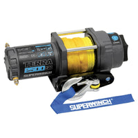 Thumbnail for Superwinch 2500 LBS 12V DC 3/16in x 40ft Synthetic Rope Terra 2500SR Winch - Gray Wrinkle