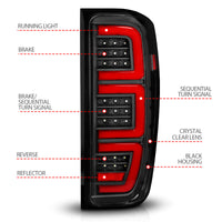 Thumbnail for Anzo 19-23 GMC Sierra 1500/2500HD/3500HD Black Replacement Full LED Bar Tail Light