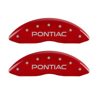 Thumbnail for MGP 4 Caliper Covers Engraved Front Pontiac Engraved Rear Arrow Red finish silver ch