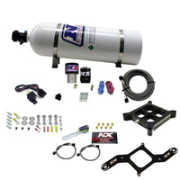 Thumbnail for Nitrous Express Single Entry Crossbar RNC .178 4500 Flange Nitrous Kit (250-650HP) w/15lb Bottle