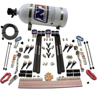 Thumbnail for Nitrous Express SX2 Dual Stage/Gas/Rails 8 Nozzles Nitrous Kit (200-1200HP) w/10lb Bottle