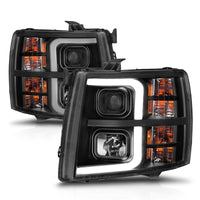 Thumbnail for ANZO 2007-2013 Chevrolet Silverado 1500 Projector w/ Light Bar Black Housing w/ Sequential