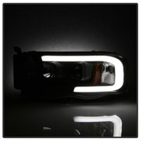 Thumbnail for Spyder 02-05 Dodge Ram 1500 Light Bar Projector Headlights - Black (PRO-YD-DR02V2-LB-BK)
