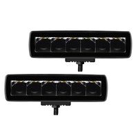 Thumbnail for Go Rhino Xplor Blackout Series Sixline LED Spot Light Kit (Surface/Threaded Stud Mount) - Blk (Pair)