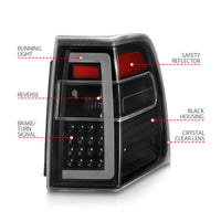 Thumbnail for ANZO 07-17 Ford Expedition LED Taillights w/ Light Bar Black Housing Clear Lens