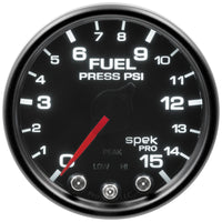 Thumbnail for Autometer Spek-Pro Gauge Fuel Press 2 1/16in 15psi Stepper Motor W/Peak & Warn Blk/Smoke/Blk