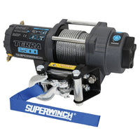 Thumbnail for Superwinch 2500 LBS 12V DC 3/16in x 40ft Steel Rope Terra 2500 Winch - Gray Wrinkle