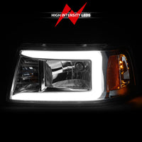 Thumbnail for ANZO 2001-2011 Ford Ranger Crystal Headlights w/ Light Bar Chrome Housing