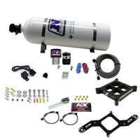 Thumbnail for Nitrous Express Single Entry Crossbar RNC .178 4500 Flange Nitrous Kit (250-650HP) w/15lb Bottle
