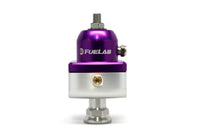Thumbnail for Fuelab 555 Carb Adjustable FPR Blocking 4-12 PSI (1) -8AN In (2) -8AN Out - Purple