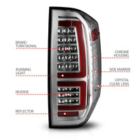 Thumbnail for ANZO 2014-2021 Toyota Tundra LED Taillights Chrome Housing/Clear Lens